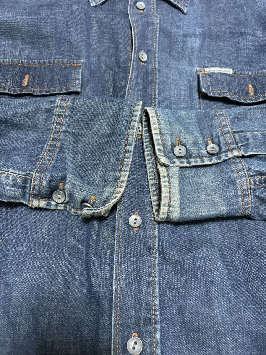 ［Calvin Klein Jeans］カルバンクライン　デニムシャツ　長袖　M Y2301_画像5