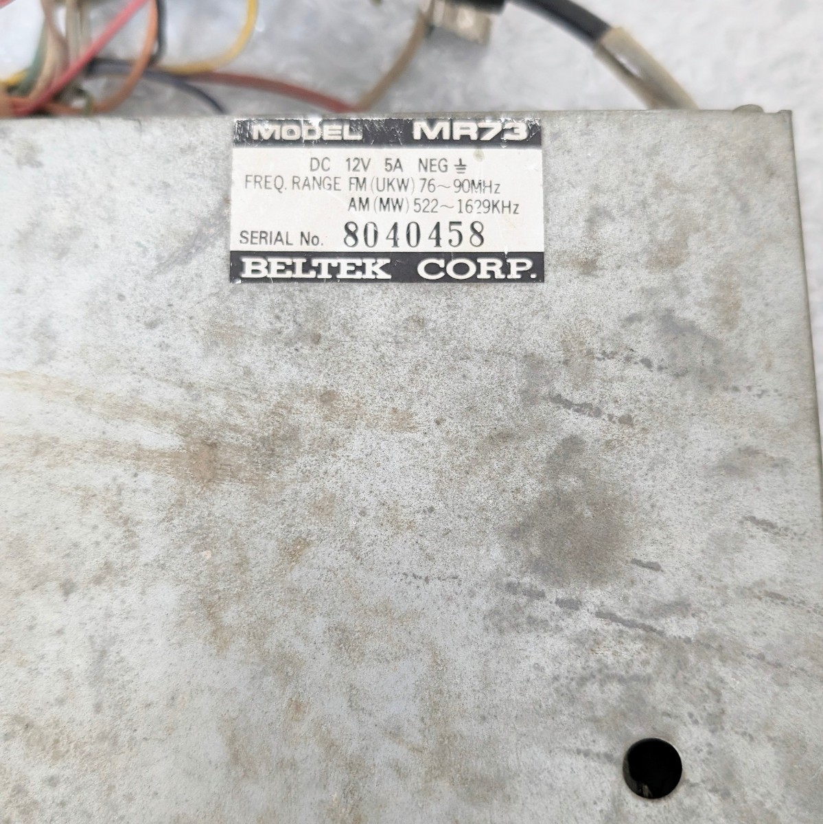 当時物　希少レア　旧車部品　BELTEK MR73 ベルテック　カーオーディオ　テープデッキ　動作未確認　現状品_画像5