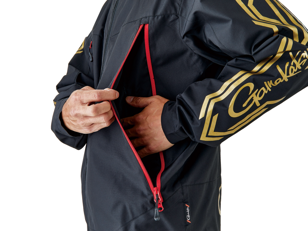  Gamakatsu Wind брейкер костюм GM3722* чёрный золотой *L размер 