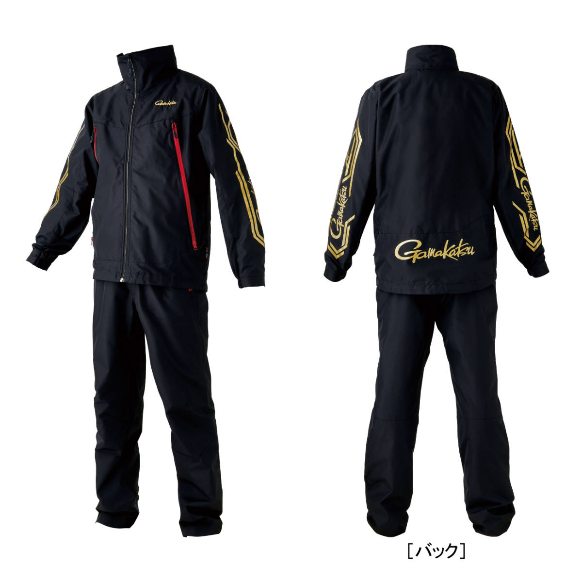  Gamakatsu Wind breaker suit GM3722* black gold *L size 