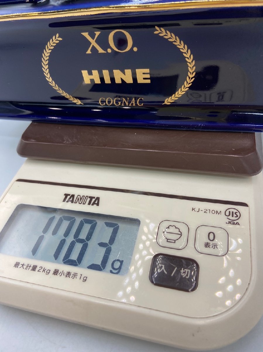 ST【同梱不可】 HINE XO ハイン リモージュ 鹿 陶器 1783g 未開栓 古酒 Z037679_画像5