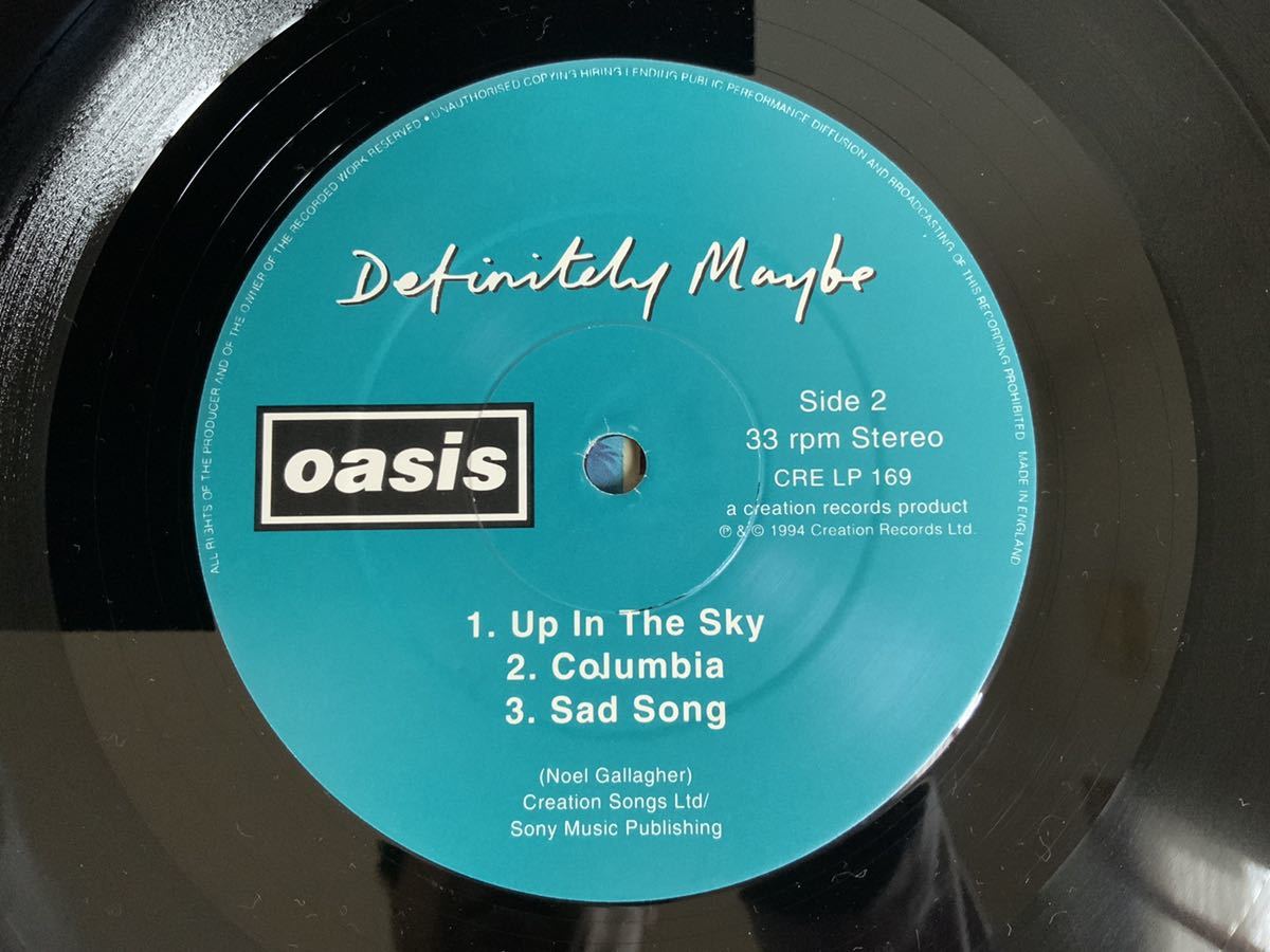 【UKオリジナル】Oasis / Definitely Maybe Creation Records CRE LP 169 DAMONT ファーストプレス オアシス レコード_画像2