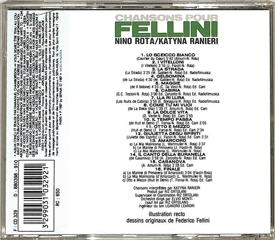 D00139577/D00139577/CD/Nino Rota / Katyna Ranieri「Chansons Pour Fellini」_画像2
