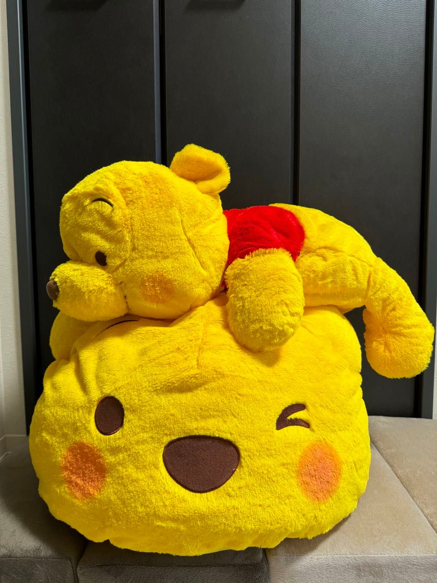 DISNEY Winnie thePooh くまのプーさん赤いほっぺグランデBIGぬいぐるみ・クッション2匹セット・単品