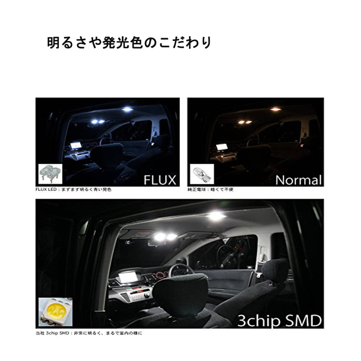 LEDルームランプ トヨタ ハイエース 200系 4型/5型 スーパーGL用他 光量調節可能 専用設計 136発 9点セット 送料無料_画像8