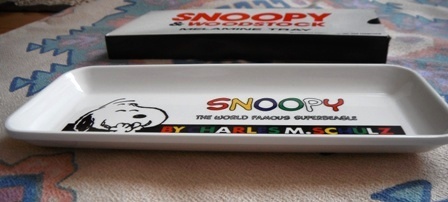 昭和レトロ　SNOOPY BY CHARLES M.SCHULZ　スヌーピー　メラミン　トレイ　TRAY　箱入り　ピーナッツ　小物入れ　日本製_画像3