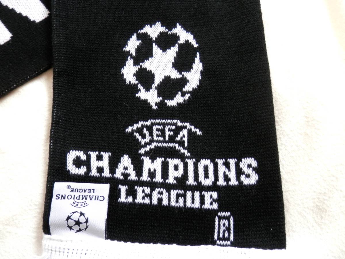 レア UEFAチャンピオンズリーグ オフィシャルマフラー ACミラン 黒 イギリス製 セリエA サッカー_画像4