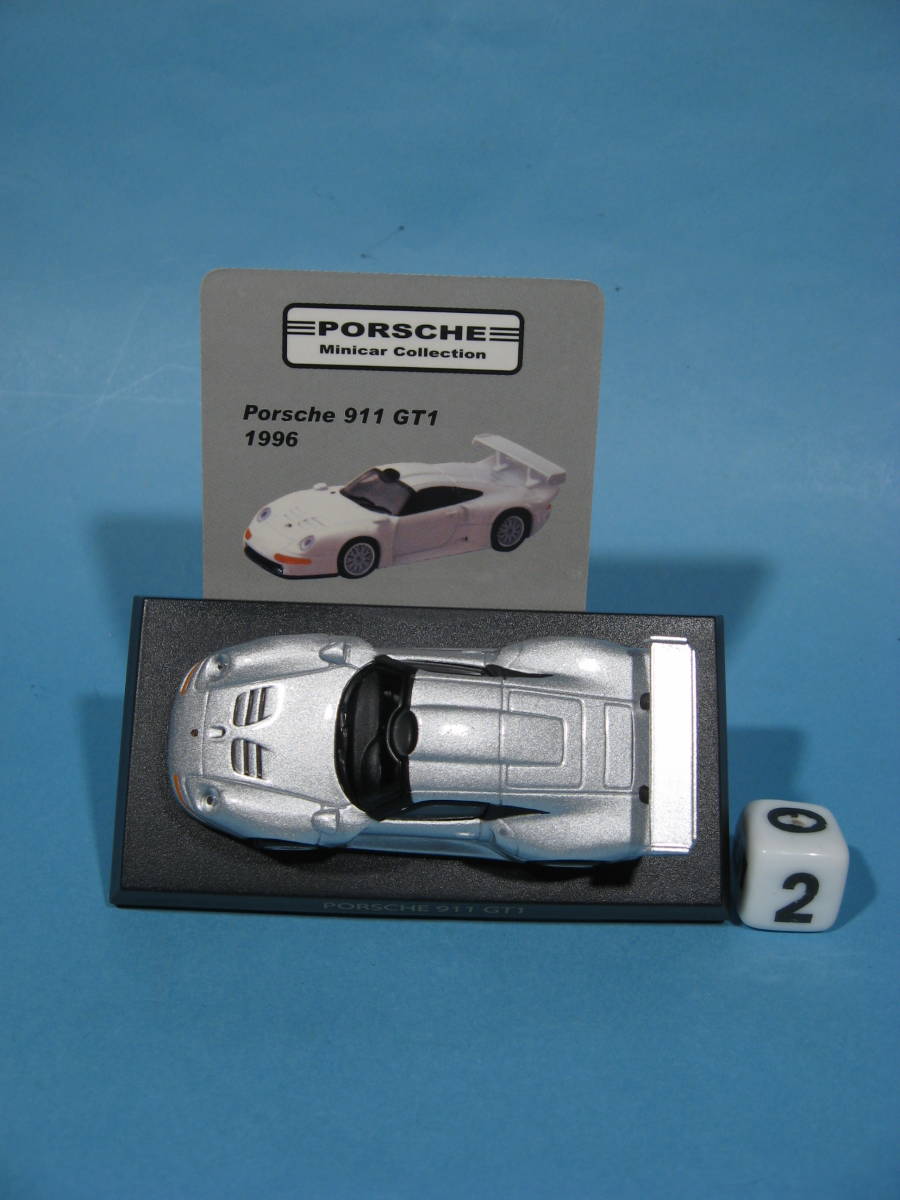 京商 1/64 ポルシェコレクション 1996 ポルシェ 911 GT1 銀色 ② KYOSHO 1/64 Porsche Collection 911 GT1 1996 Silver (中古・美品)_画像8