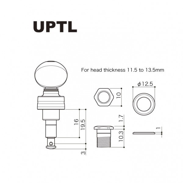 ★新品セール/最安値★GOTOH 高級ウクレレ ペグ UPTL-UBB-GG◇ロングタイプ 国産 G 最高精度 糸巻き ギア チューナー 交換 作業やります！_画像4