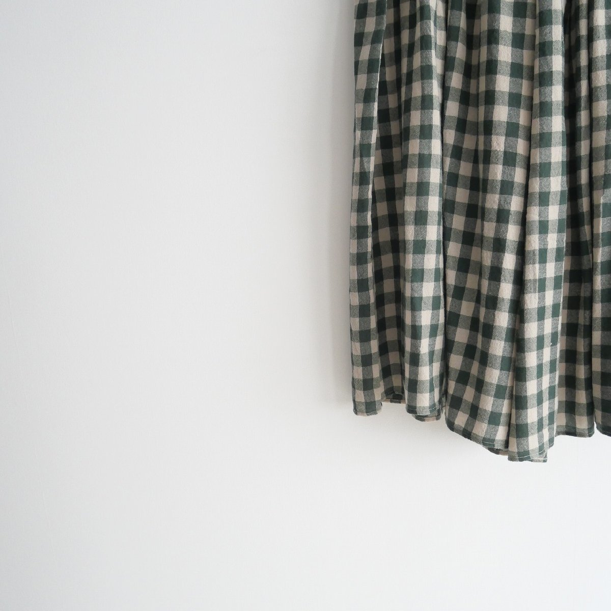 2023AW / 未使用 / maison de soil メゾンドソイル / BOILED WOOL BIG GINGHAM CHECK GATHERED CULOTTES キュロット 2 / 2401-0512_画像3