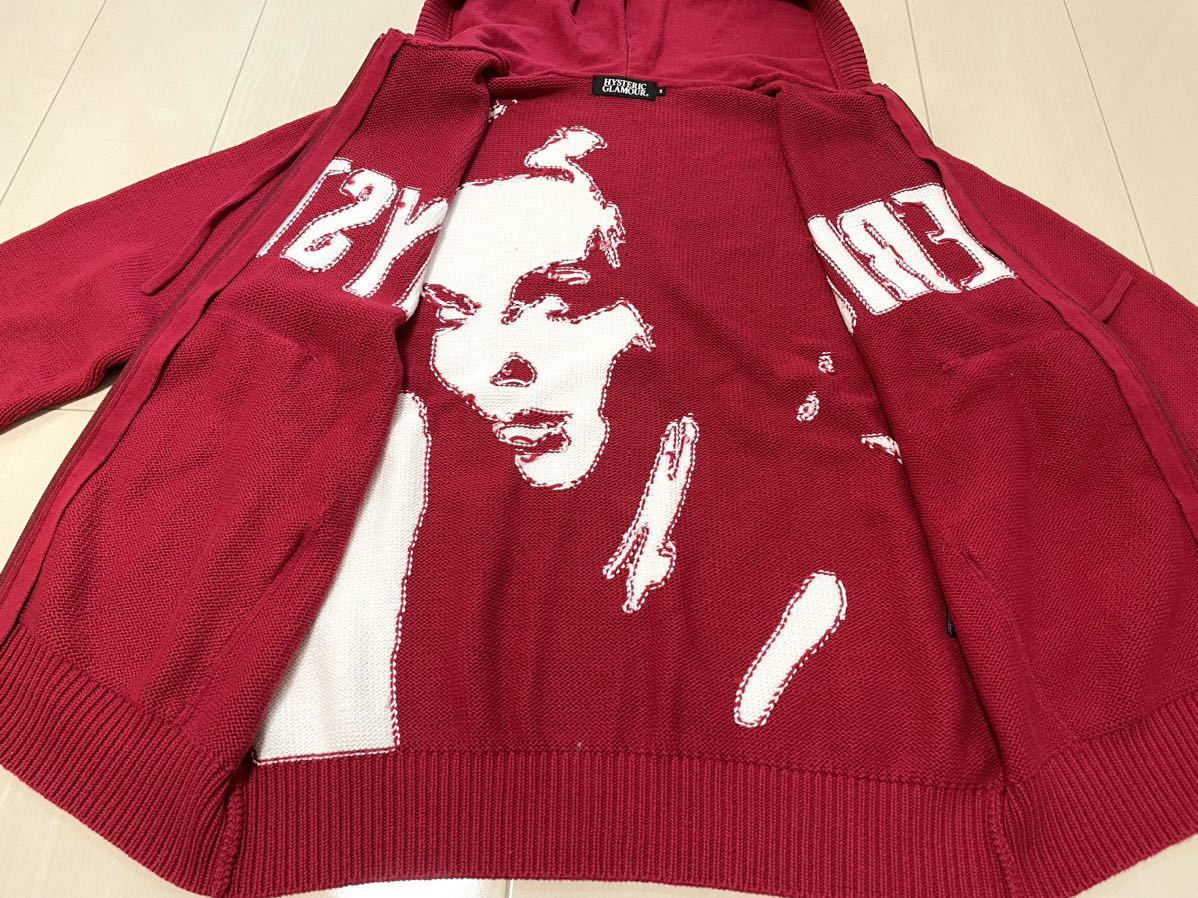 レア HYSTERIC GLAMOUR ヒステリックグラマー レア ＢＩＧヒスガール ニット パーカー 大きめ 入手困難 ビッグロゴ 希少 人気 NO.82987_画像8