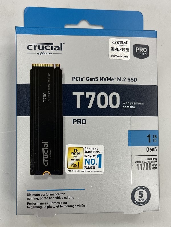 【新品・未開封品】　Crucial T700 PRO M.2 (Type2280) SSD 1TB (CT1000T700SSD5JP)_画像1