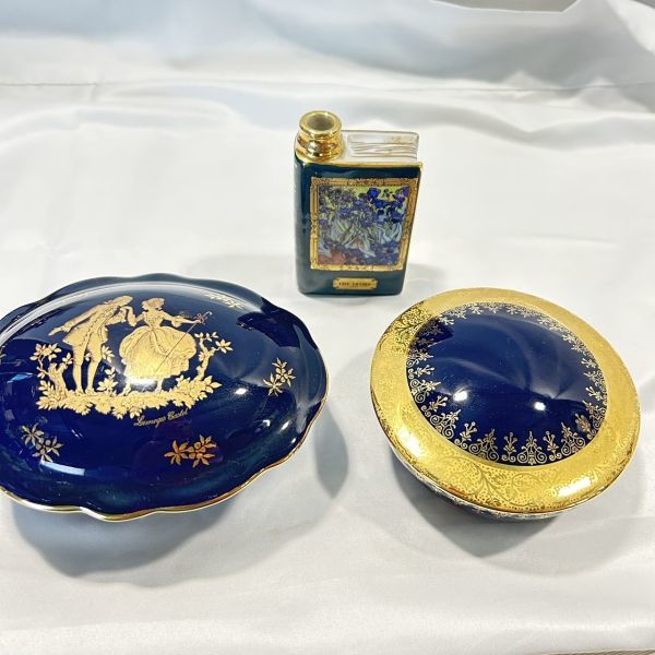 美品 LIMOGES CASTEL リモージュキャッスル 食器＆小物入れ 12点セット 飾皿 フランス製 22k gold 金彩 キャンディポット 小皿など_画像8