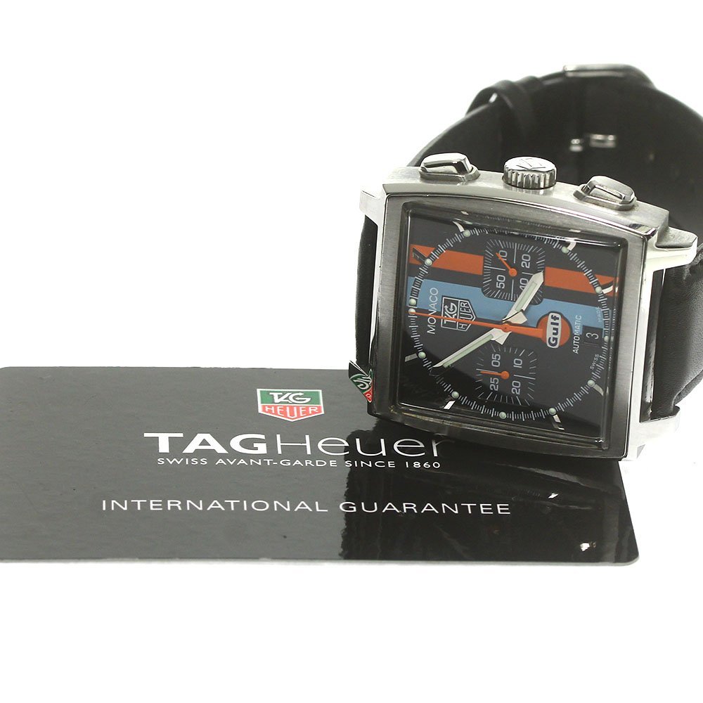  TAG Heuer TAG HEUER CW211A.FC6228 Monaco Gulf 4000ps.@ limitation chronograph Date self-winding watch men's written guarantee attaching ._793772