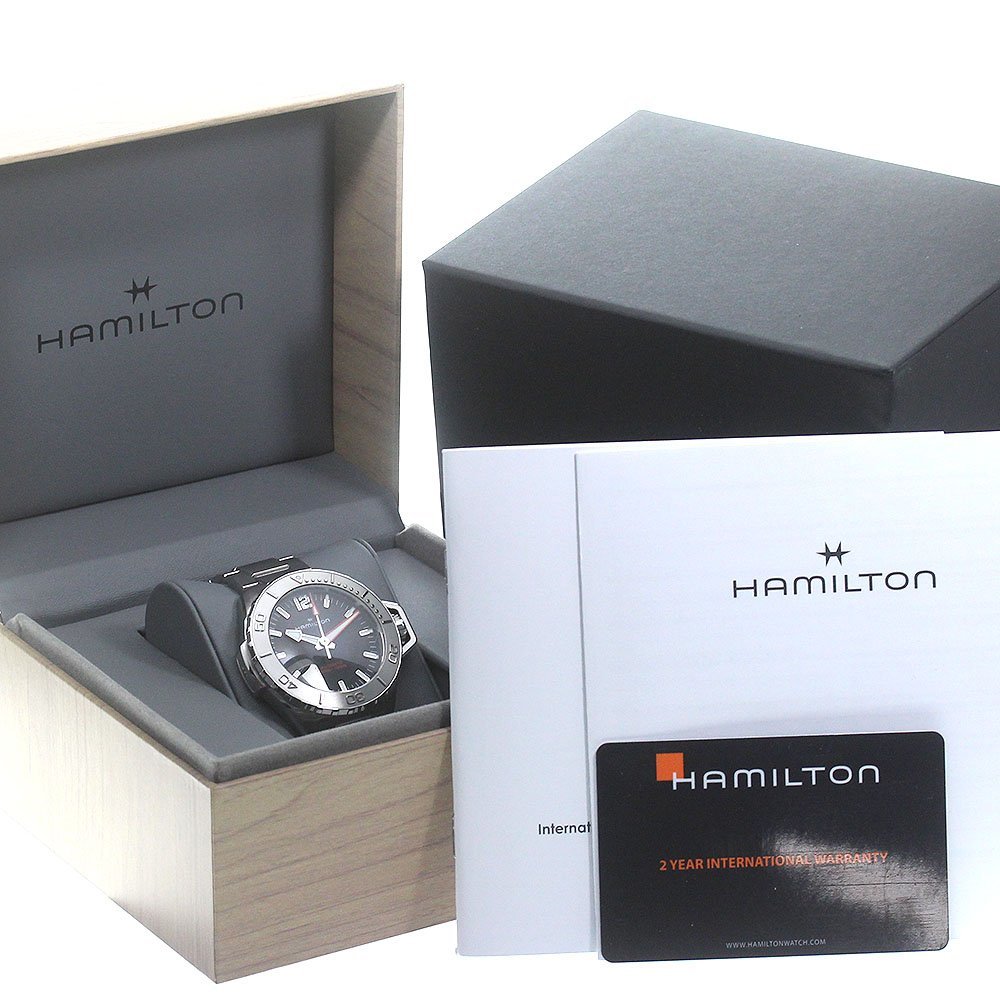 ハミルトン HAMILTON H77485130 カーキネイビー オープンウォーター オート 自動巻き メンズ 良品 箱・保証書付き_794479_画像2