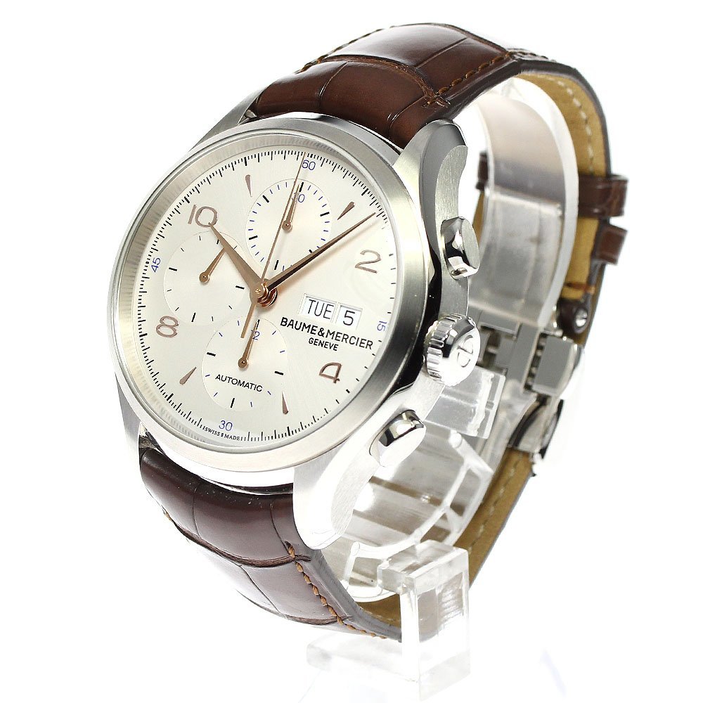 訳あり ボーム＆メルシェ Baume & Mercier MOA10129 クリフトン クロノグラフ デイデイト 自動巻き メンズ 箱・保証書付き_794027_画像3