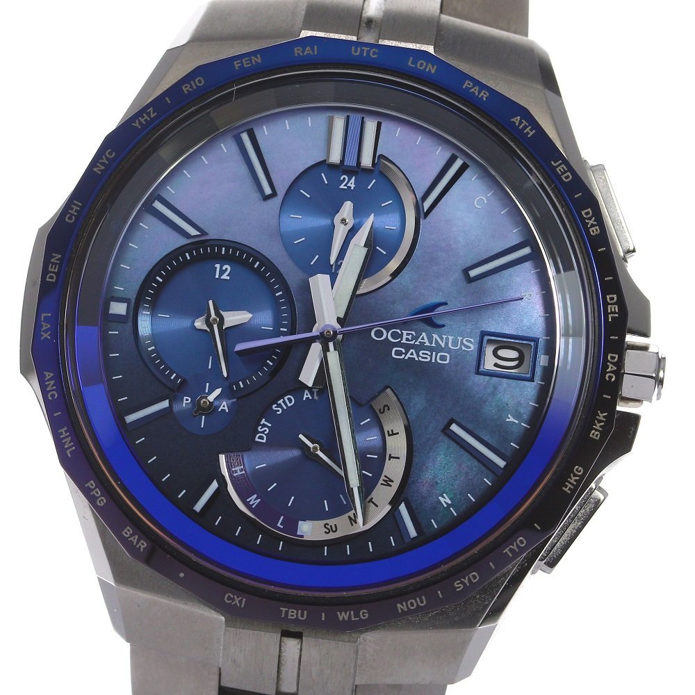 カシオ CASIO OCW-S5000AP-2AJF オシアナス マンタ Japan Indigo 藍 世界限定2000本 ソーラー電波 メンズ 極美品 箱・保証書付き_795941