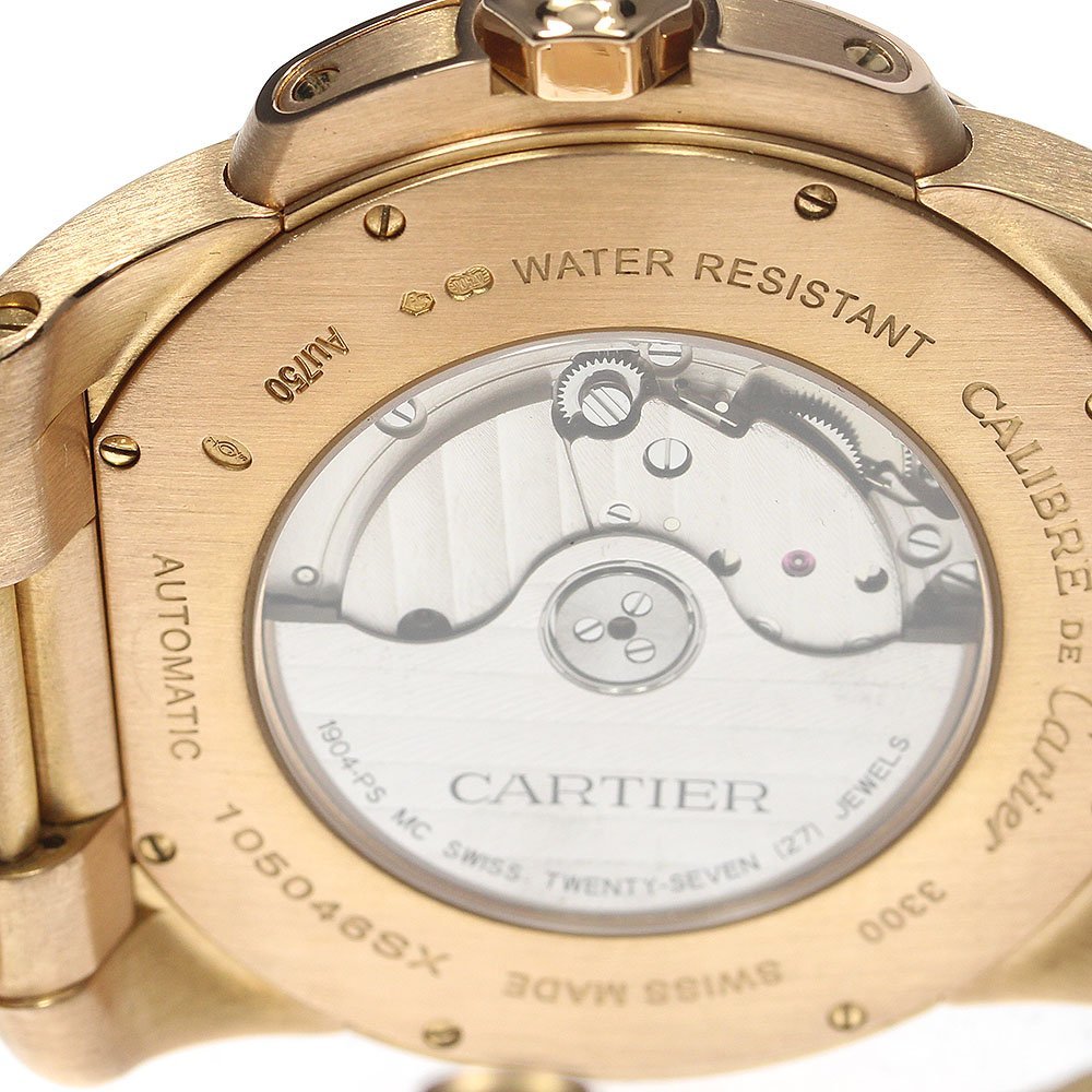 カルティエ CARTIER W7100040 カリブル ドゥ カルティエ K18PG デイト 自動巻き メンズ 良品 _792364_画像7