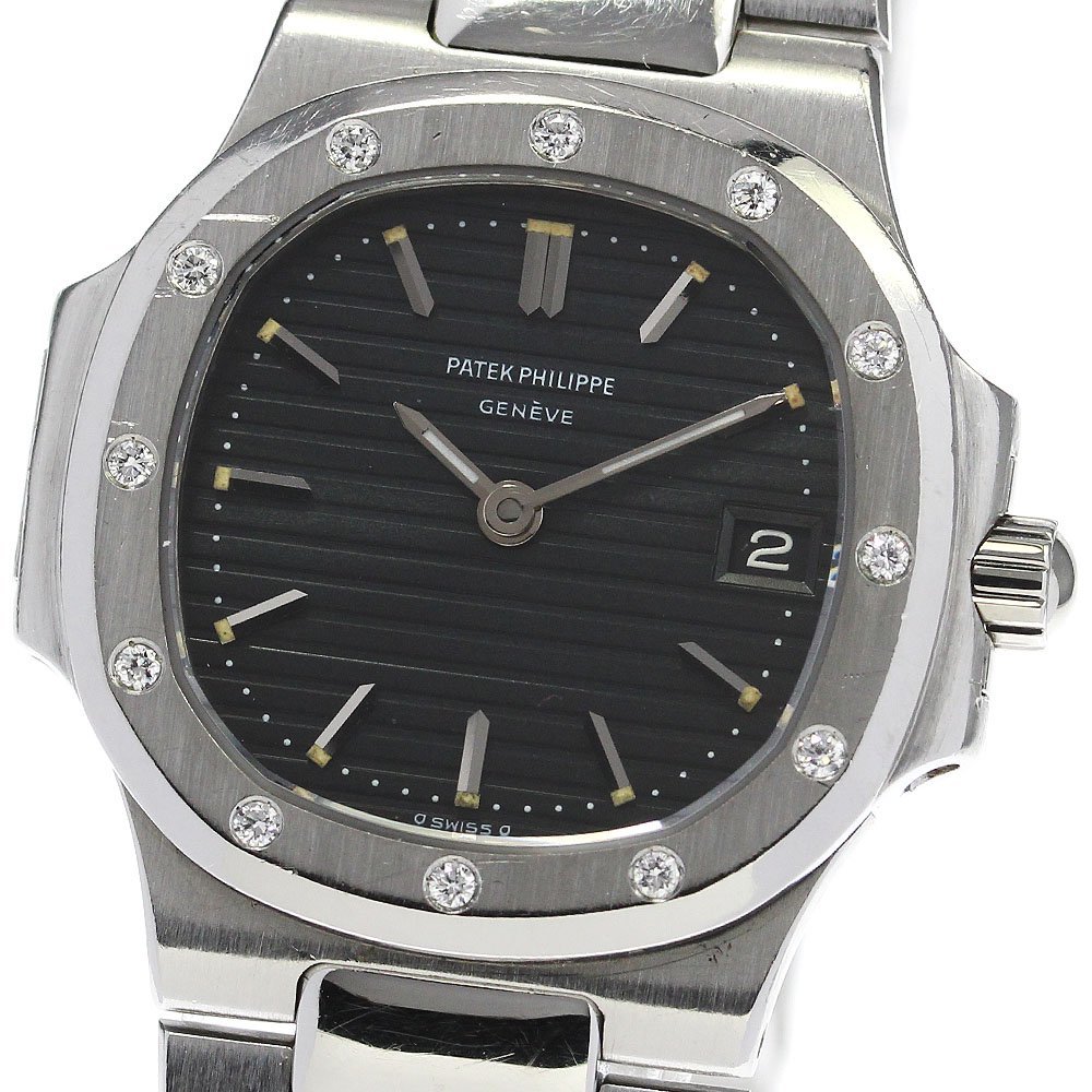  Patek Philip PATEK PHILIPPE 4700/10A Nautilus 12P diamond quartz lady's Manufacturers OH ending _615356