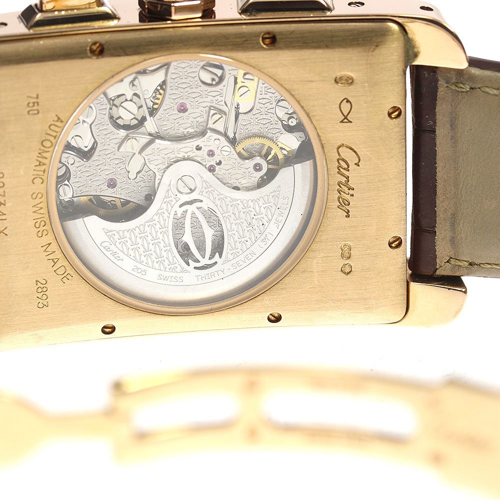  Cartier CARTIER W2609356 Tank American K18PG chronograph self-winding watch men's _792347
