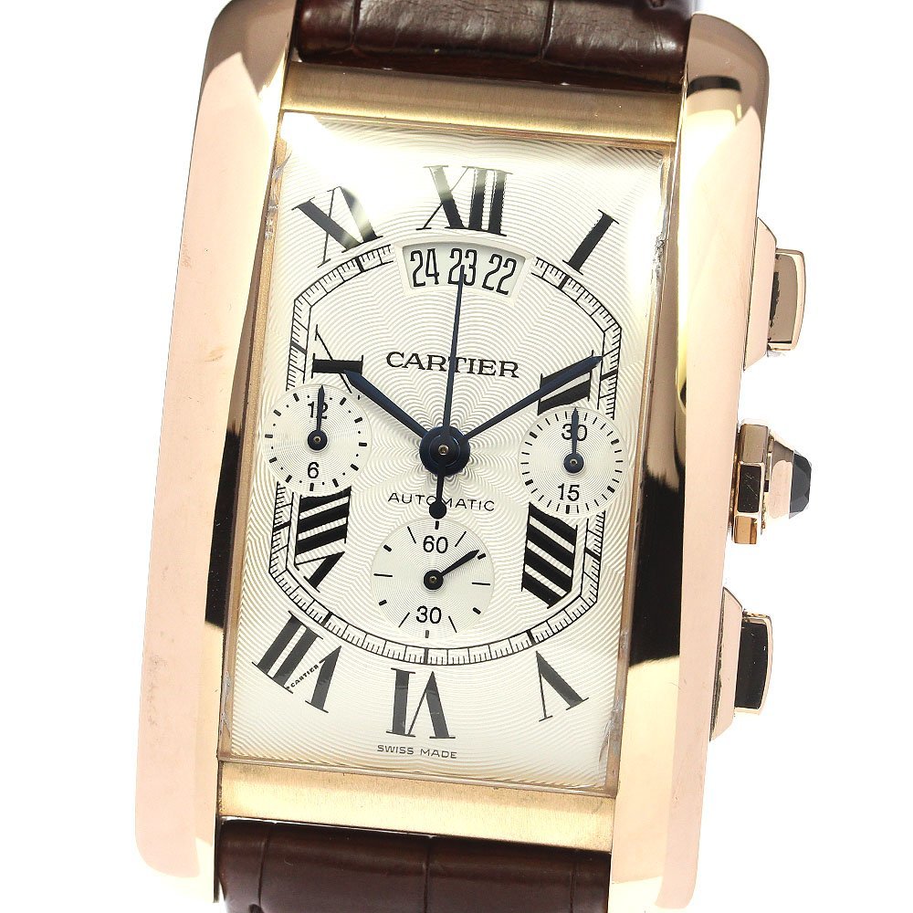  Cartier CARTIER W2609356 Tank American K18PG chronograph self-winding watch men's _792347