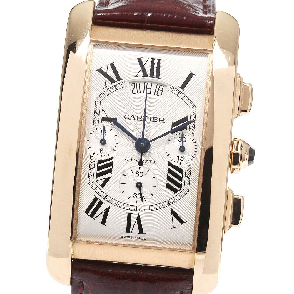 カルティエ CARTIER W2609356 タンクアメリカンXL K18PG クロノグラフ 自動巻き メンズ _792371