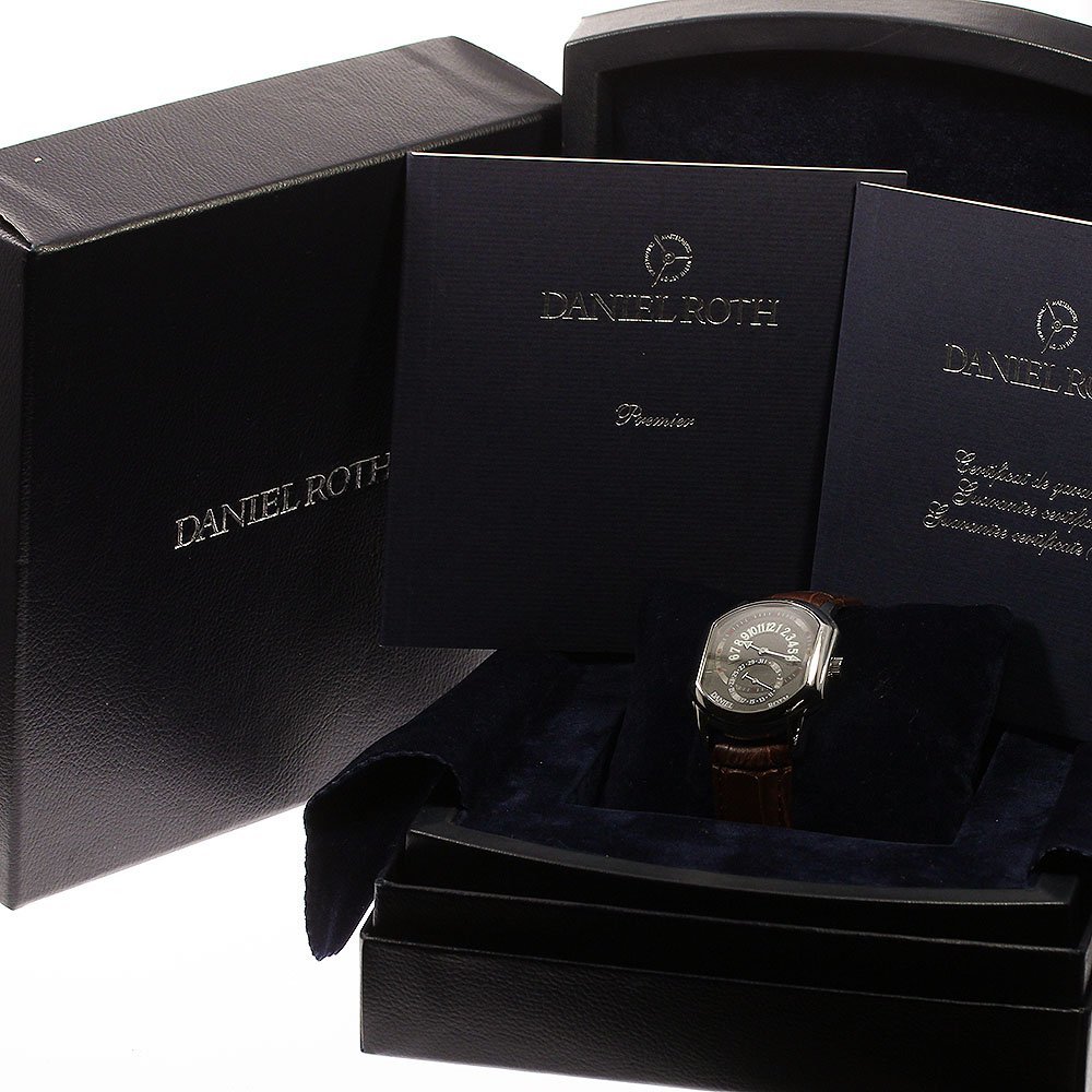  Daniel low toDANIEL ROTH K807STKL Retrograde Hour Date self-winding watch men's box * written guarantee attaching ._798687