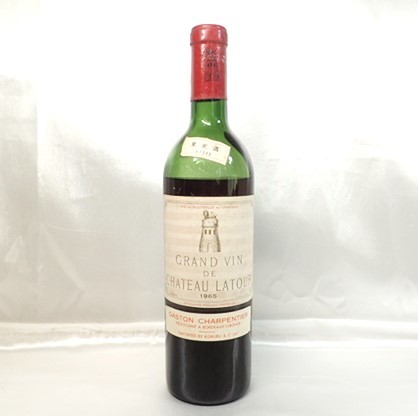 1052[M]希少◆未開栓古酒◆Grand vin de chateau Latour/1965/シャトー ラトゥール/果実酒/赤ワイン/従価/750ml/12%_画像1