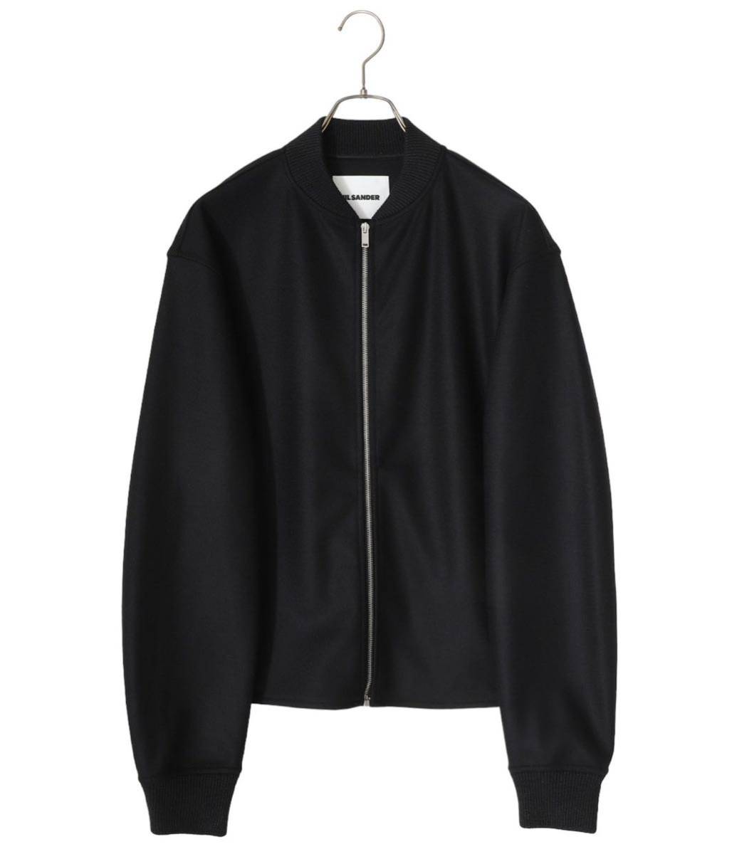 JIL SANDER 23AW Zip выше блузон черный шерсть земля размер 46 Jil Sander 