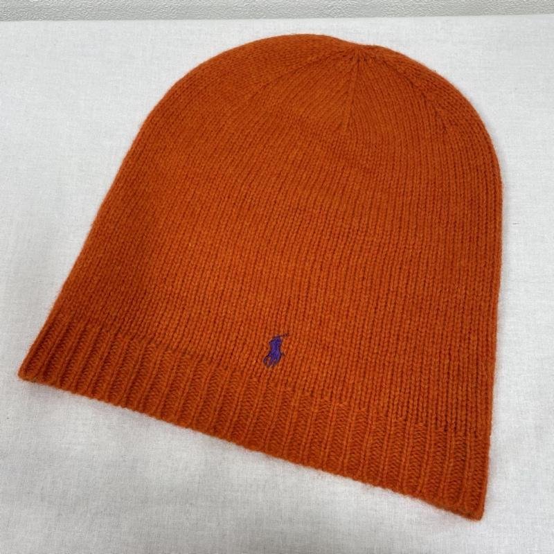 ラルフローレン POLO RALPH LAUREN ニット帽 ビーニー ワッチキャップ ワンポイント刺?ロゴ 4PF062812 ウール オレンジ 帽子 帽子 -_画像1