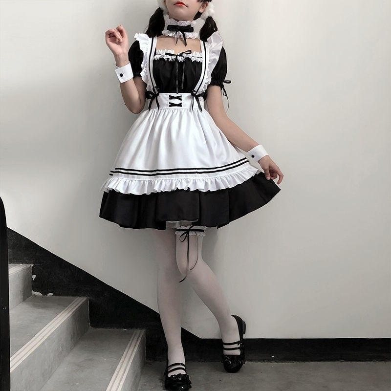 メイド服 ロリータ コスプレ セット コスチューム ハロウィン L