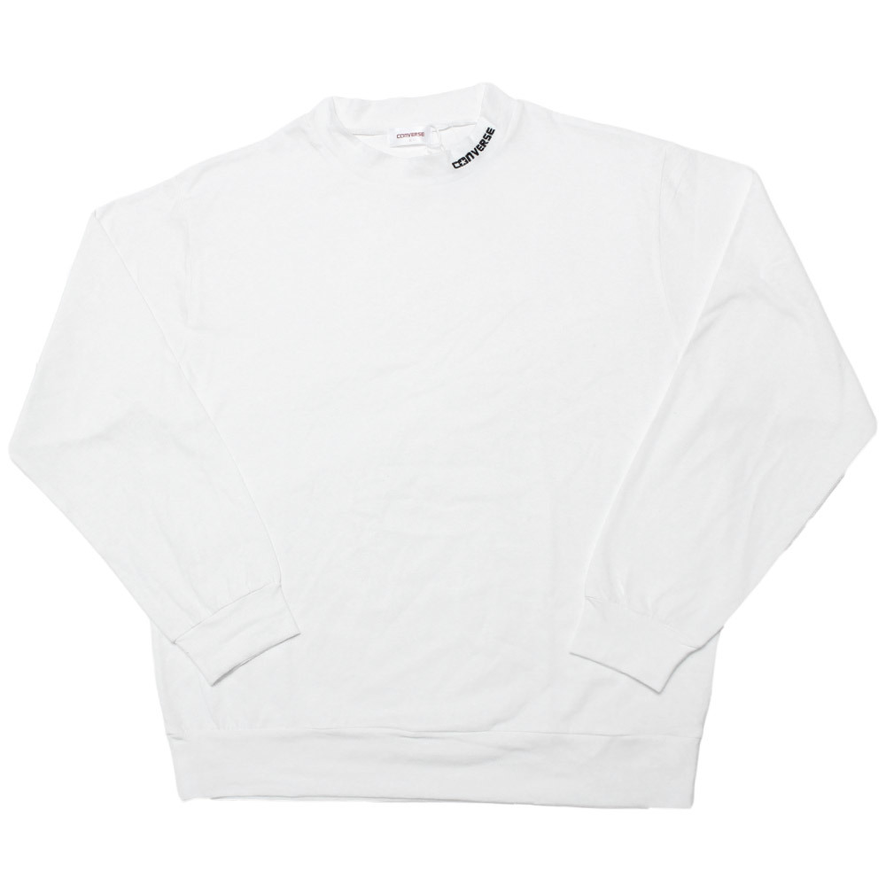 【新品】 5L オフホワイト コンバース CONVERSE モックネック 長袖 Tシャツ メンズ 大きいサイズ 消臭 抗菌 ロゴ プリント ハイネック カッ_画像3