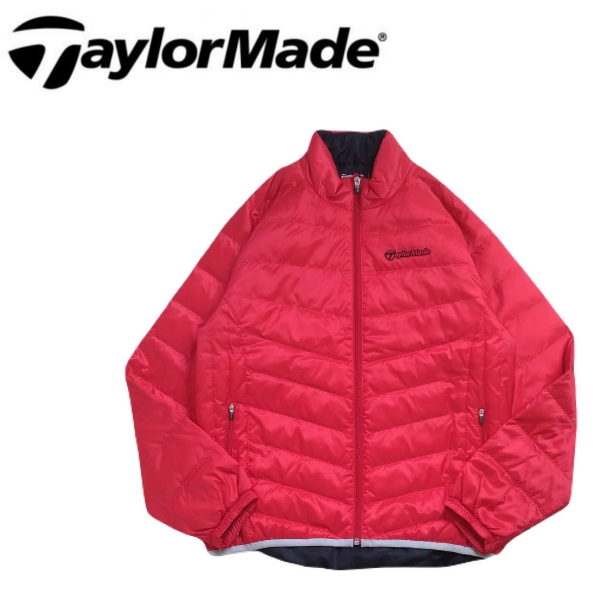 着用少 極美 軽量極暖 最高級 TAYLOR MADE 撥水防風 ダウンジャケット ナイロン ブルゾン メンズL テーラーメイド ゴルフウェア 赤 240138_画像1