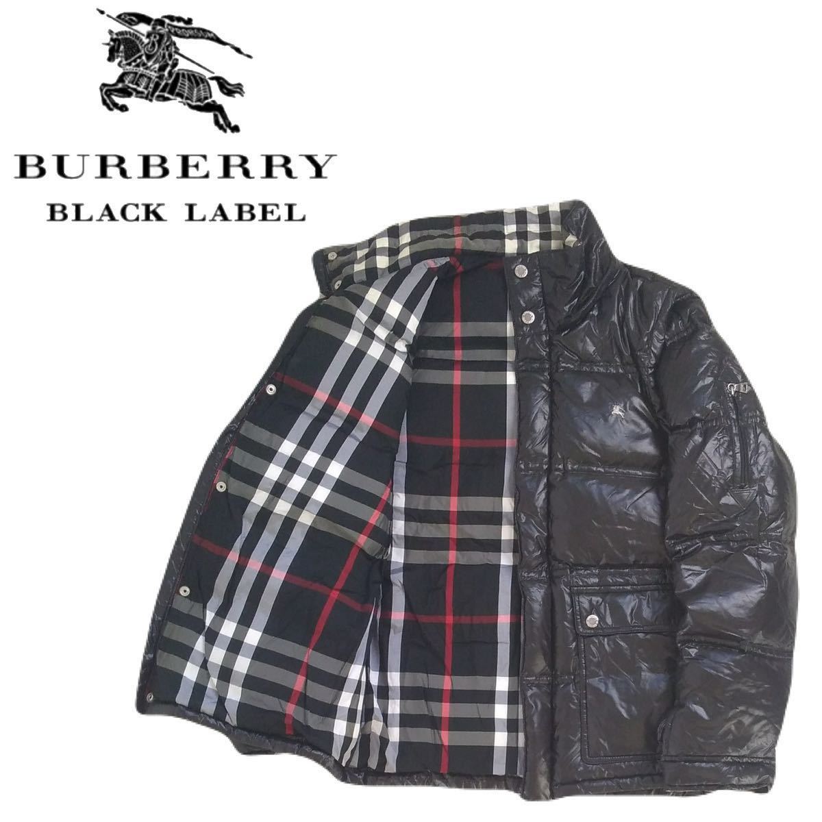 極美品 肉厚極暖 2way BURBERRY BLACK LABEL ノバチェック 総柄 ダウンジャケット ベスト メンズM バーバリー ブラックレーベル 2401147_画像1