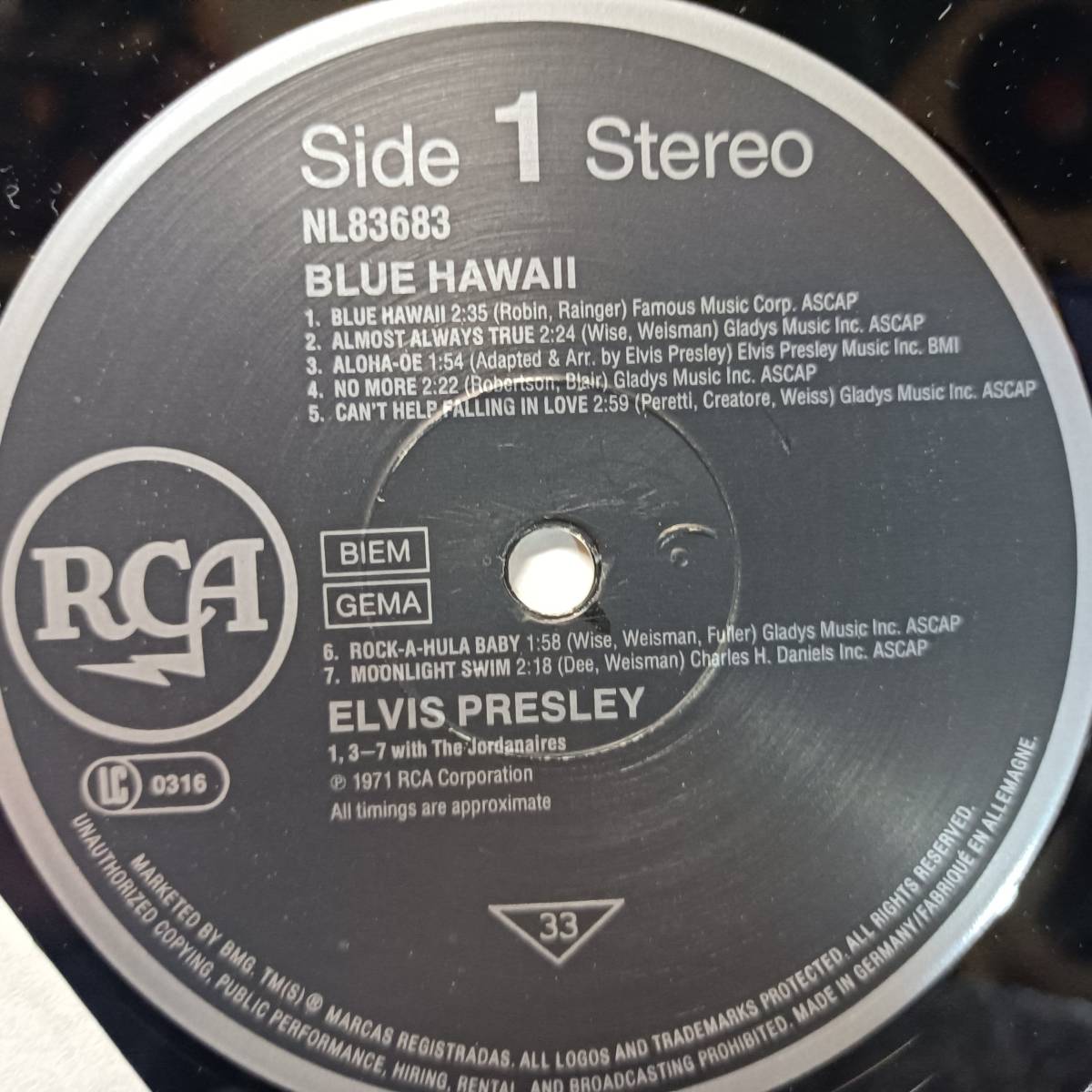 即決 ELVIS PRESLEY Blue Hawaii　独再発　エルヴィス・プレスリー YA _画像3