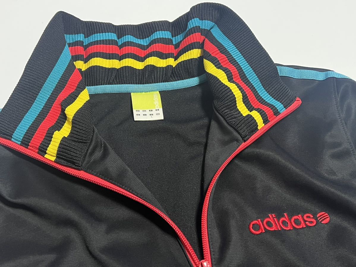 adidas アディダス neo ジャージ 黒 刺繍 赤 青 黄 カラフル adidas アディダス neo ジャージ 黒 刺繍 赤 青 黄 カラフル