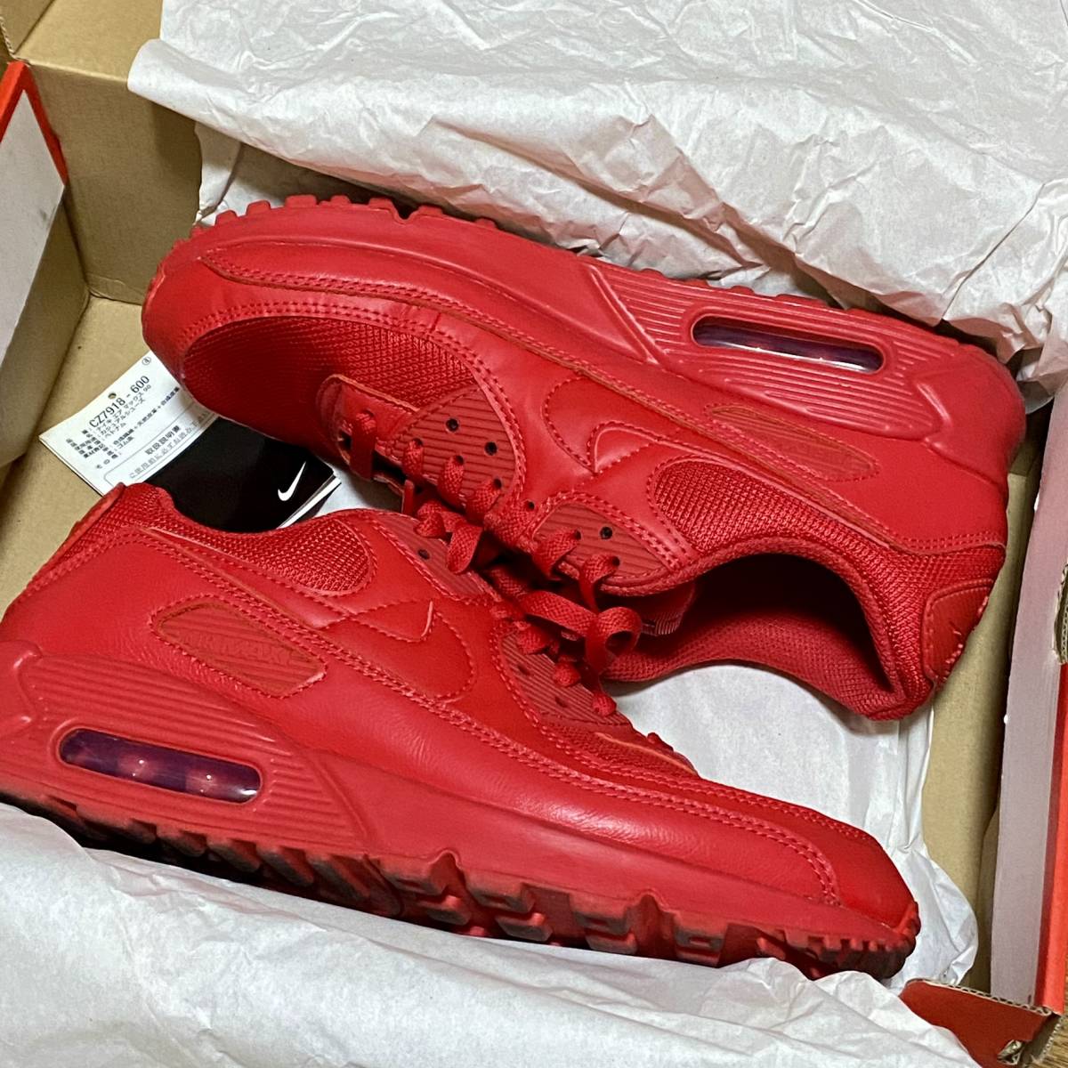 ■NIKE AIR MAX 90 ナイキ エアマックス90 レッド 26cm 赤 希少 美品 中古 即決_画像1