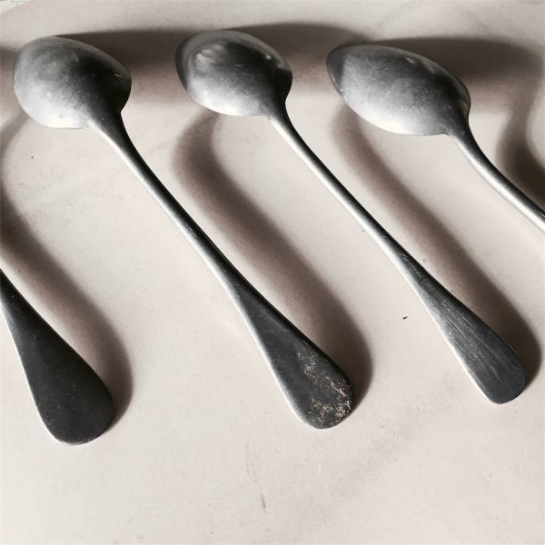  France antique e tongue . turned a-ru deco . Cafe spoon bpyu-ta-. silver silver cutlery kitchen Cafe Vintage 
