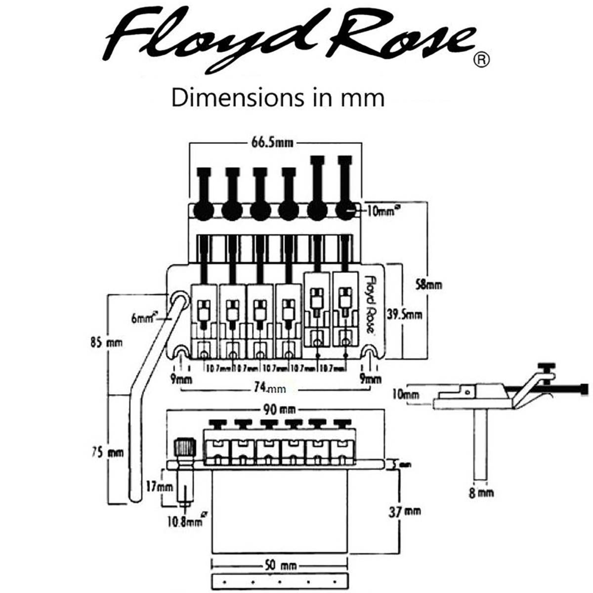 Floyd Rose Special Series Tremolo, Satin Black FRTS2000S R2Nut/サスティーンブロック37mm/フロイドローズスペシャル/全国一律送料無料_画像3