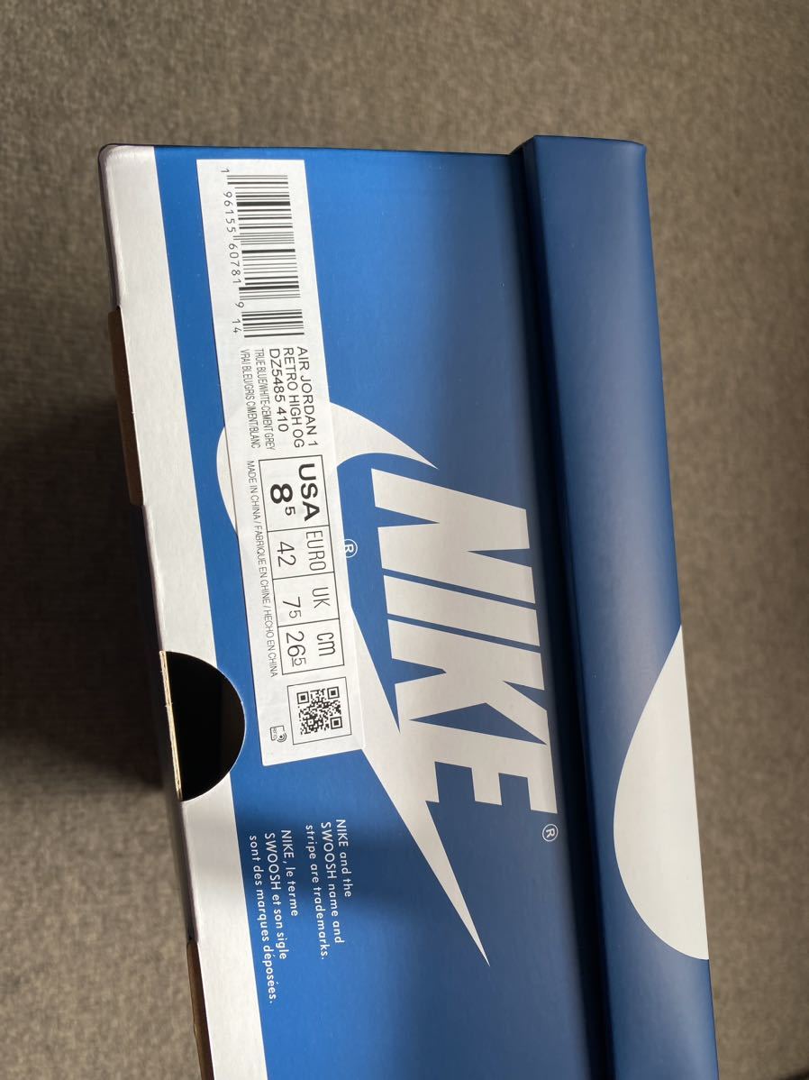【新品】【未使用品】Nike Air Jordan 1 High OG True Blueナイキ エアジョーダン1 ハイ OG トゥルーブルー 26.5cm JORDAN _画像6