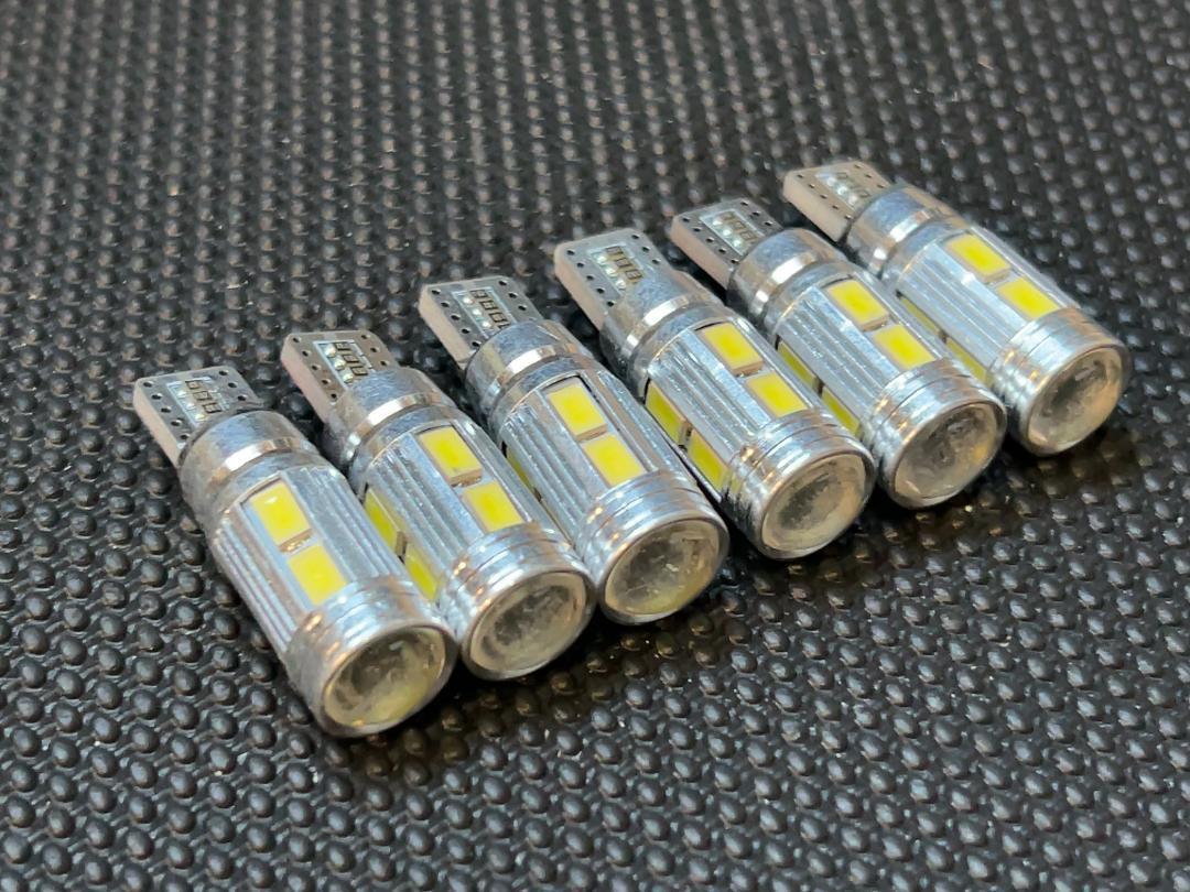 T10T16 5630smd 10連LEDプロジェクターレンズホワイト6個セット_画像1