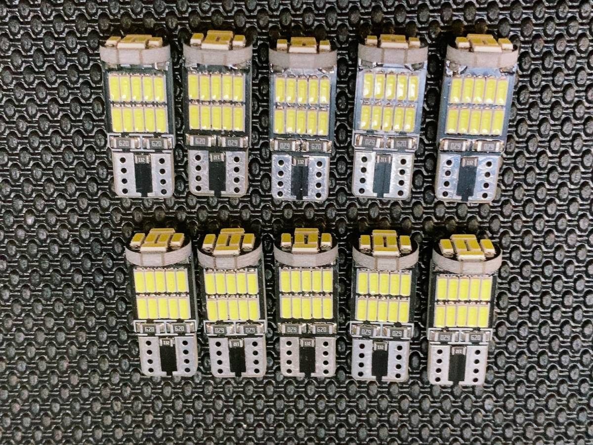 ★爆光 T10 T16 LED バルブ 26連 6000K ホワイト 12V ポジション 10個セット_画像2