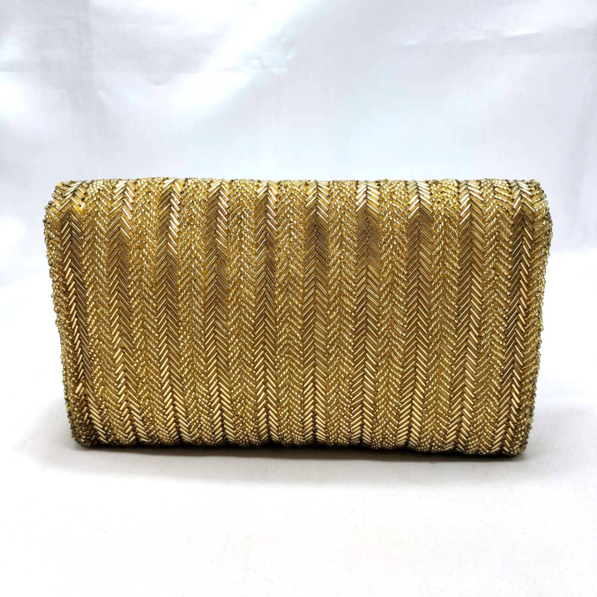  Showa Retro beads bag clutch bag gold group BRITISH HONG KONG outing . equipment Japanese clothes Vintage antique 