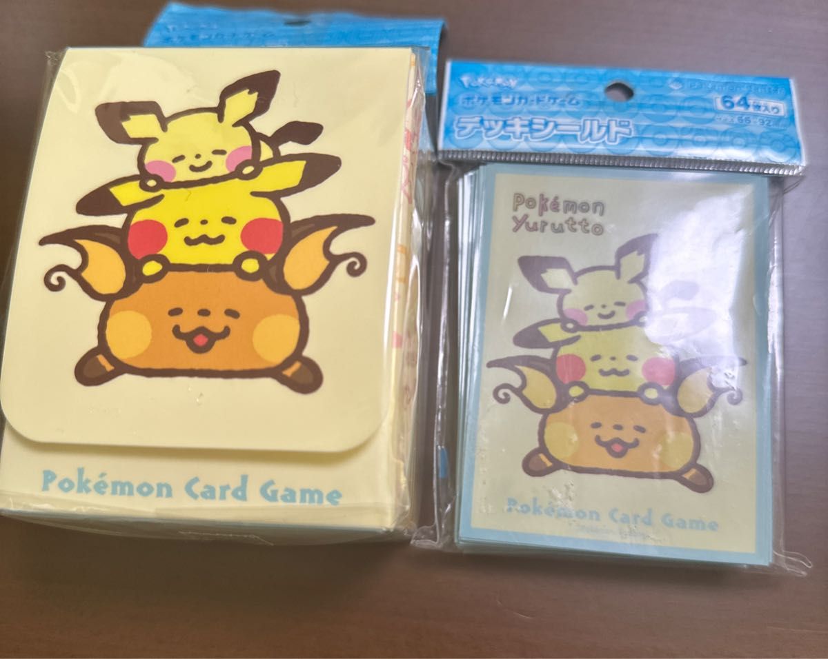 ポケモンカードゲーム デッキケース　デッキシールド スリーブ　サプライ　ピカチュウ　ライチュウ　yurutto カナヘイ