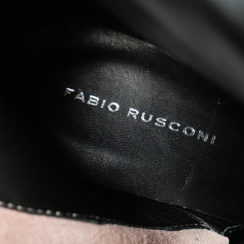 TG8970*《未使用》ファビオルスコーニ Fabio Rusconi*スクエアリングショートブーツ*レザー*サイドジップ*37(24cm相当)*CONNY1472*ベージュ_画像8