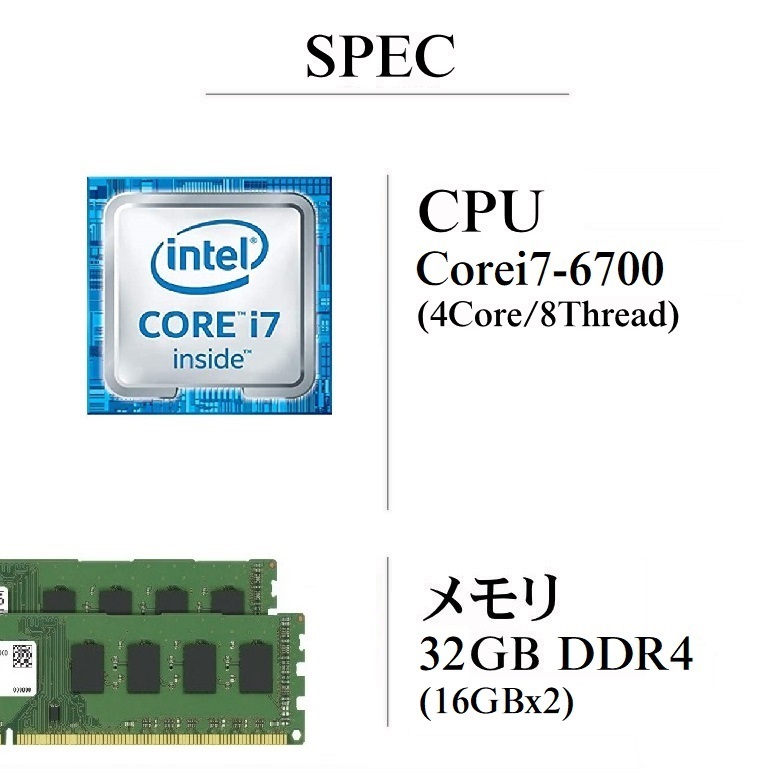 フル装備爆速！/ Corei7-6700/ GeForce-GT730/ 新品M2:SSD-1TB/ HDD-2TB/ メモリ-32GB/ DVDRW/ WIFI/ Win11/ Office2021/ メディア15/ 税無_画像2