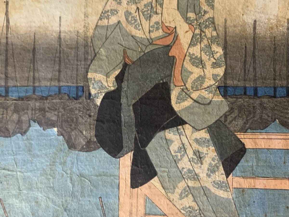 浮世絵 美人名画撰 23枚入り 手摺 木版画 大判 歌麻呂 他◆1枚欠品 版画】《歌川広重》 夕涼み美人画 手摺木版画 大判錦絵 浮世絵