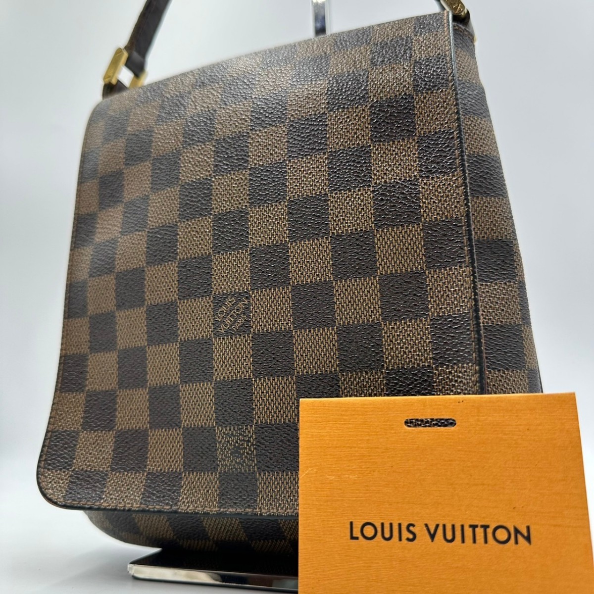 1円〜 売り切り LOUIS VUITTON ルイヴィトン ミュゼット サルサ ダミエ ショルダーバッグ ブラウン 斜め掛け レザー ブラウン ブラック _画像1