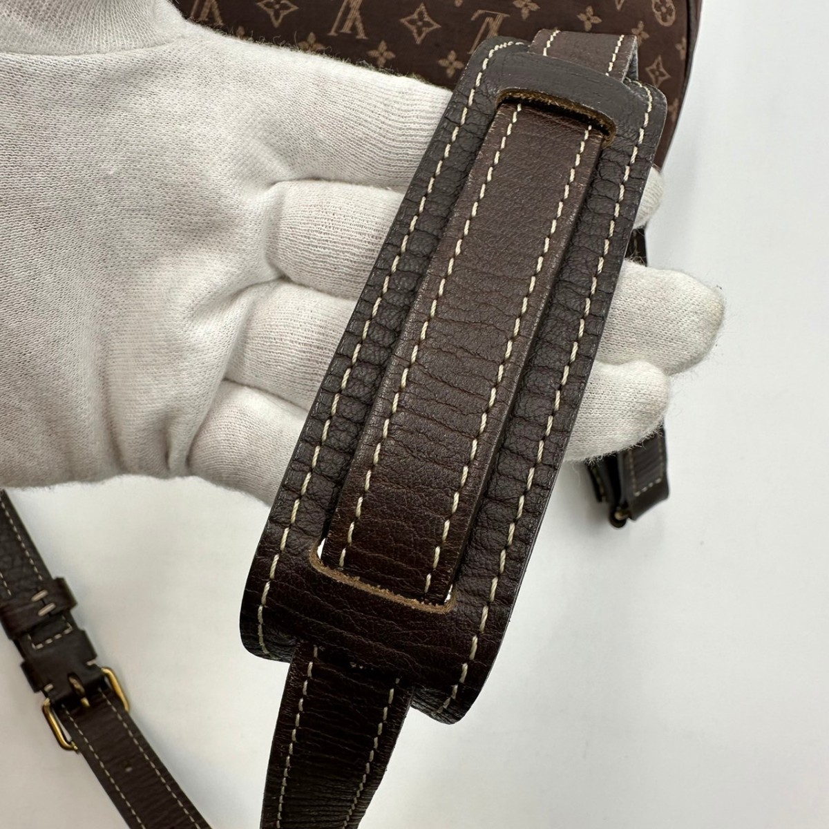 極美品☆LOUIS VUITTON ルイヴィトン モノグラム ブローニュ ミニラン エベヌ ショルダーバッグ ワンショルダー キャンバス ブラウン 廃盤_画像7