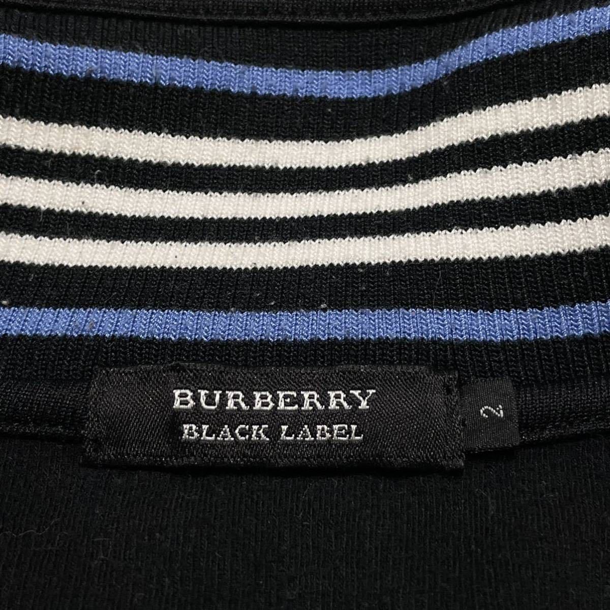 【美品】BURBERRY BLACK LABEL バーバリーブラックレーベル トラックジャケット 黒 ジップアップ ブルゾン ライン ホースロゴ 2 M 3606_画像9